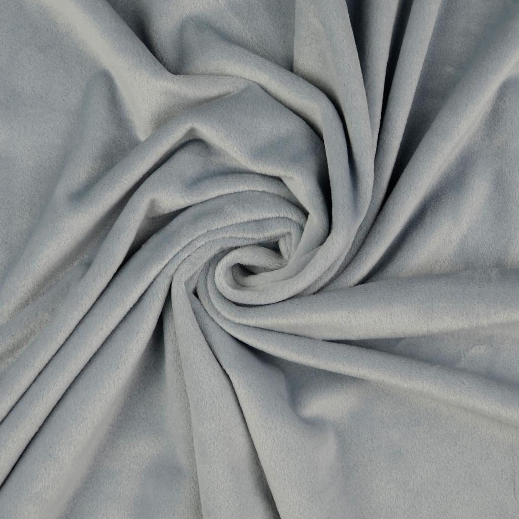 Squish Cuddle Fleece Velour Fabric Material Silver Grey 1MTR
