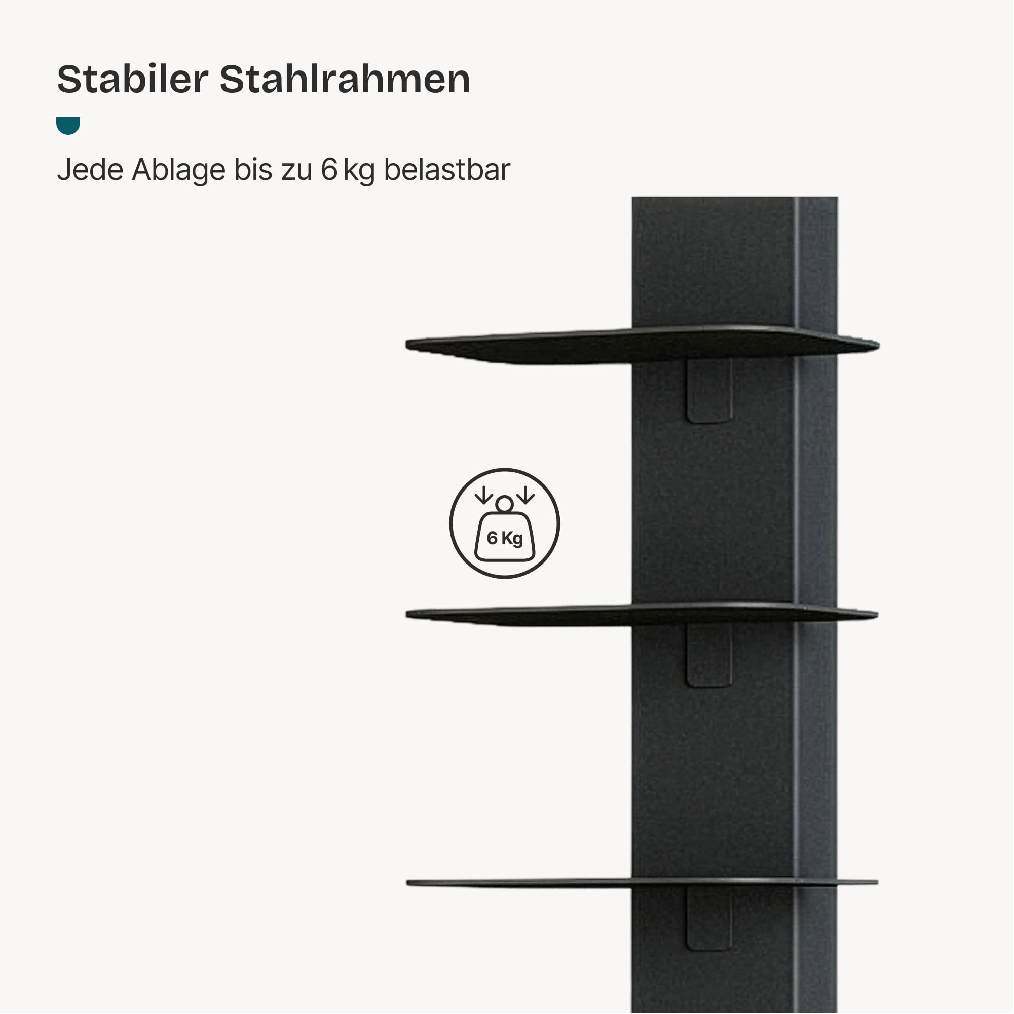 [en.casa] Standregal Eksjö CD DVD Regal in schmaler Leiterform mit 10 Ablagen Bücherregal für Wohn- und Schlafzimmer Büro 150 x 39 x 39 cm Schwarz
