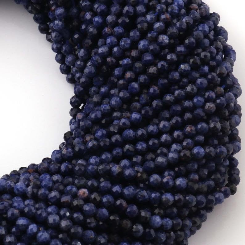 Lapis lazuli naturel à facettes (3-4mm) : sublimez vos bijoux et créations fait main