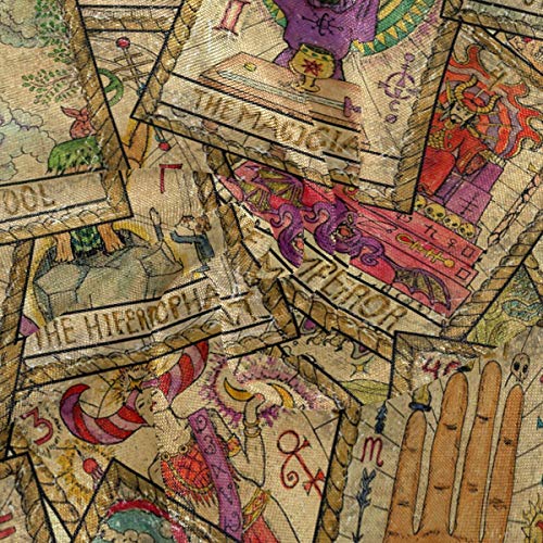 Auuxva Table Cloth Vintage Tarot Pattern Print 60 Inch Round Table Cover Dust-Proof Tablecloth Tabletop Protectors Decorative For Kitchen, Home, Dining Desk, Party #TOP1