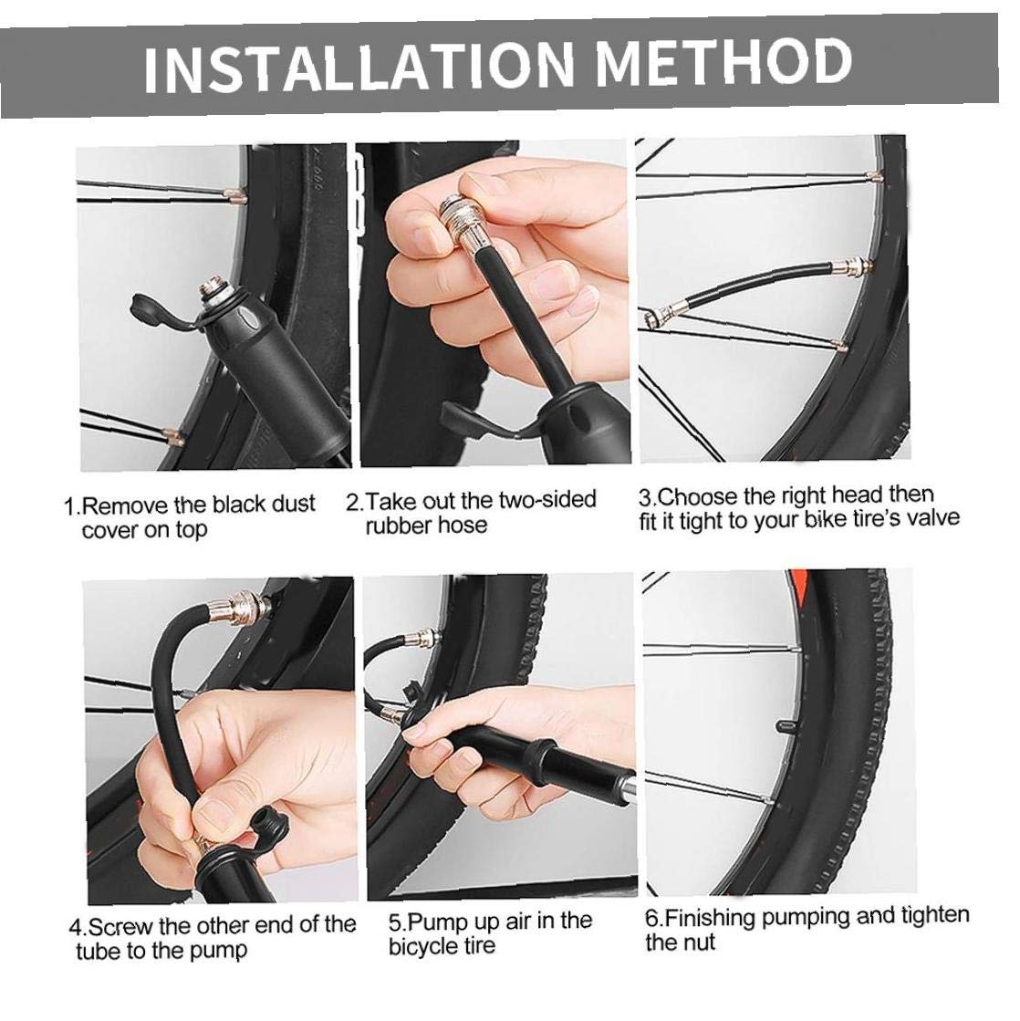 Pompka Rowerowa Przenośna Mini Ręczna Pompka Rowerowa Inflator Do Akcesoriów Rowerowych Blackcycling