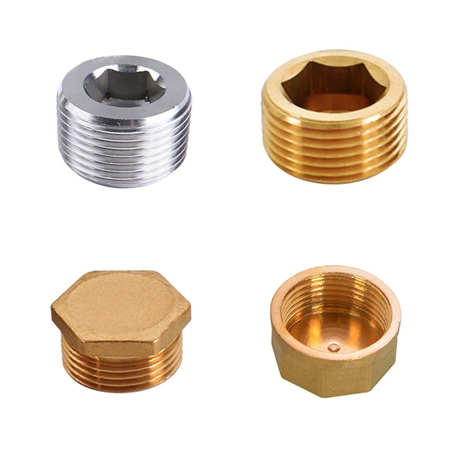 Connettore terminale testa esagonale con filettatura maschio tubo ottone 1/8-1 pollice (femmina Plug, 1 PCS-3/4")