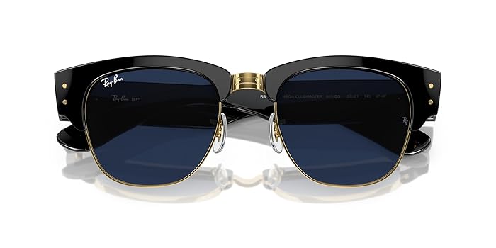 Amazon.com: Ray-Ban Unisex Sunglasses Black On Gold Frame