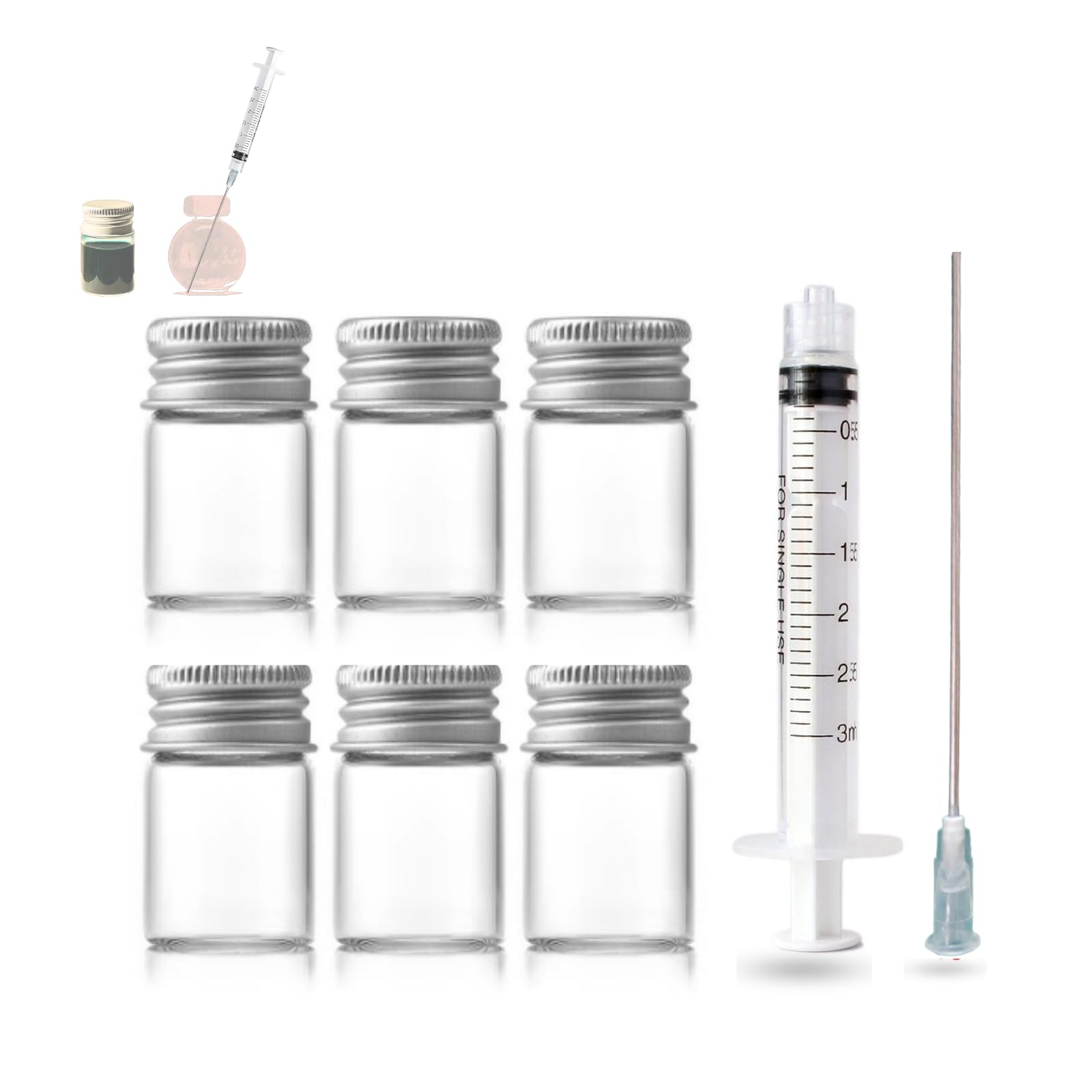 Amazon.co.jp: ボトルインク小分けセット（7mL ガラスボトル×6
