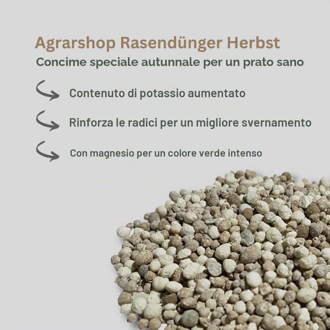 Fertilizzante per Prato Autunno 25 kg Herbstrasendünger Kaliumdünger Fertilizzante Autunnale Calibro Fertilizzante