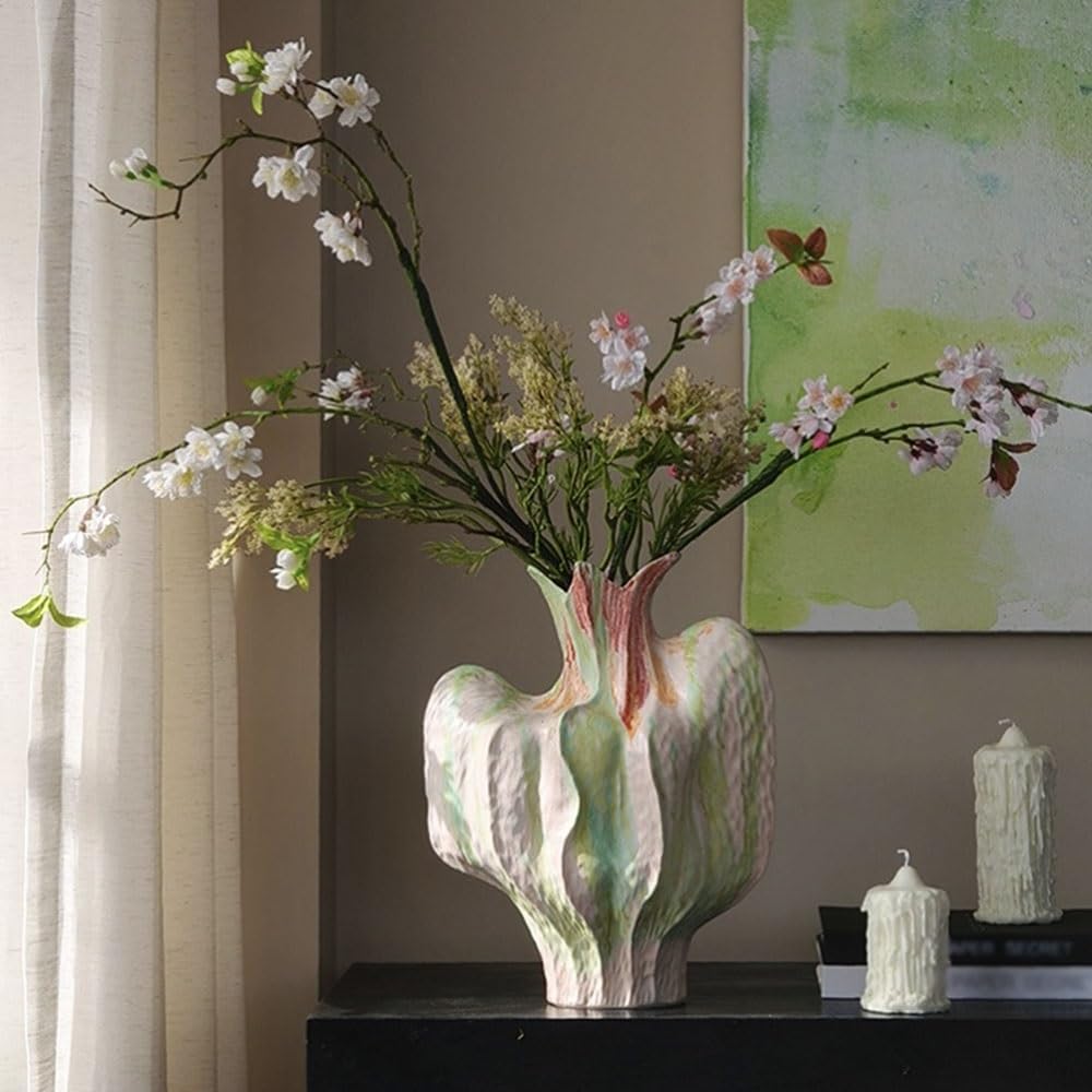 Hogar Florero de cerámica Forma Irregular Hecho a Mano