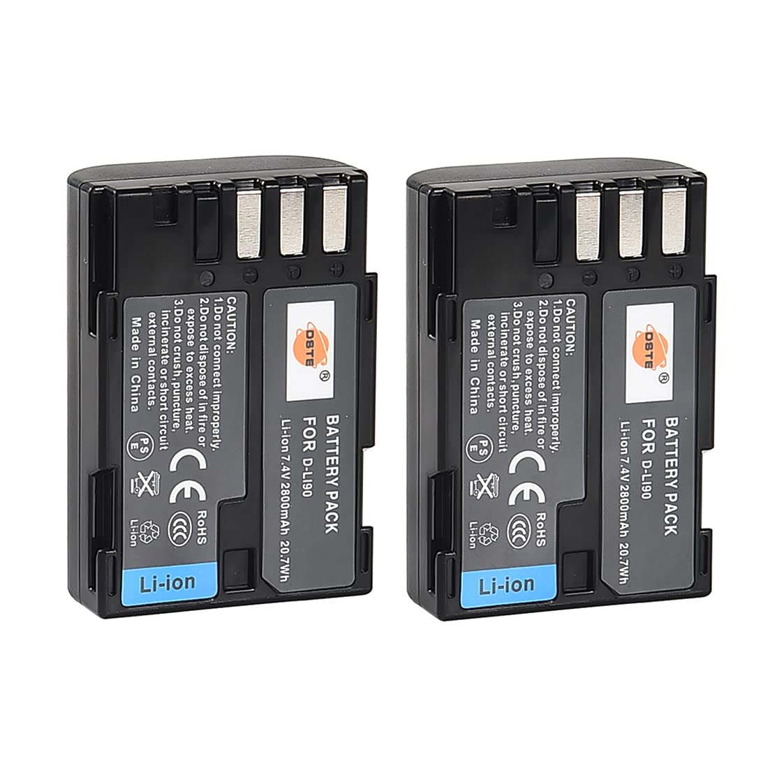 DSTE D-BG4 Impugnatura verticale per batteria + 2PCS D-LI90 batterie compatibili con Pentax K5 K7