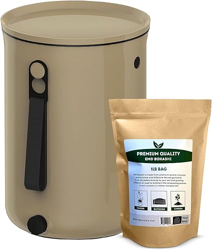 Miniatura 8 de TeraGanix Organko - Cubo de compostaje sin olor, kit de inicio de compost para interiores con salvado Bokashi de 1 libra, contenedor de compost de