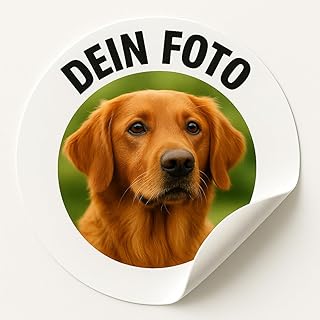 Foto Sticker mit eigenem Bild gestalten – Personalisierte Aufkleber mit Foto, Text oder Logo | Verschiedene Formen & Größen | Hochwertig, wetterfest & feuchtigkeitsbeständig