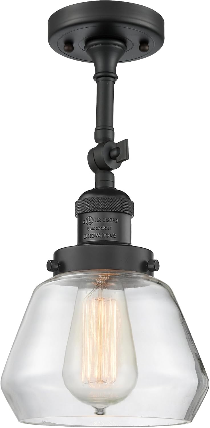 Innovations 201F-BK-G172 1 Light Semi-Flush Mount, Matte Black