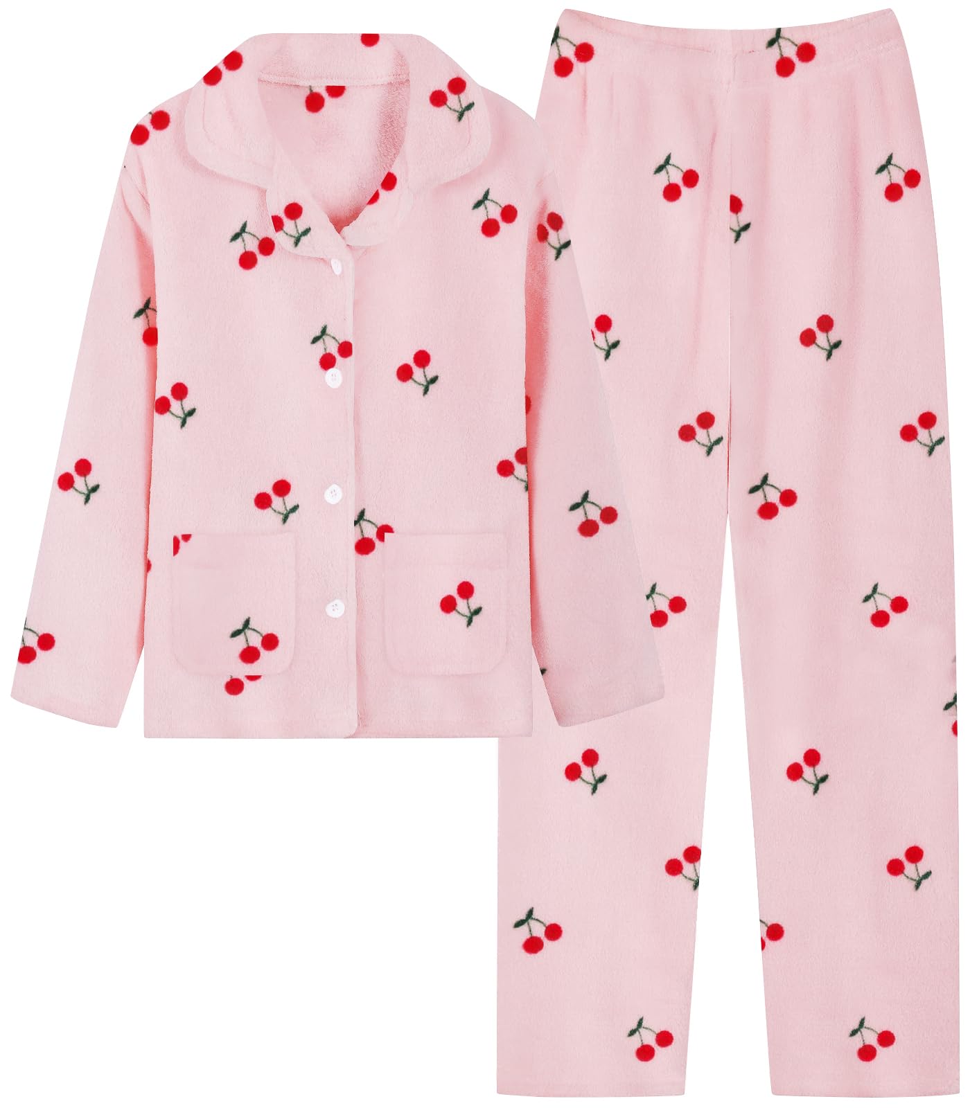 Schbbbta Girls Fuzzy Pajama Set, 2 Piece Soft Plush Fleece Pjs Loungewear, 3 Years - 15 Years