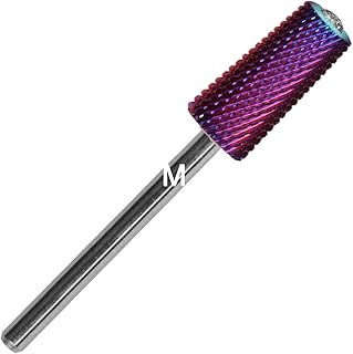 RolinStar 6.6 Safety Large Diamond Crystal Trapezium Tapered Barrel purple steel Carbide milling cutter nail drill bit (Medium))