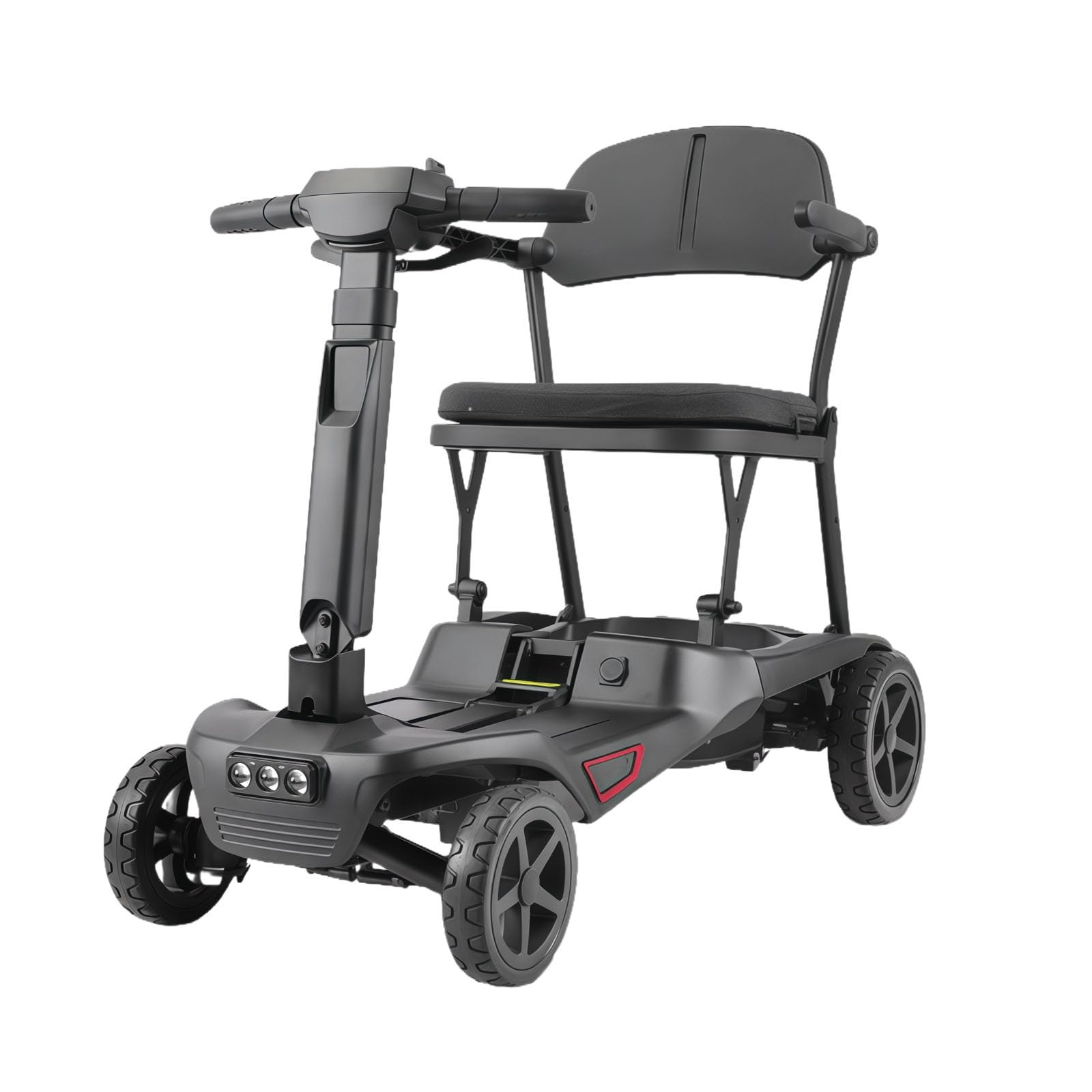Scooter para Personas Mayores, Ligero, Plegable, Eléctrico, Pequeño Vehículo De Cuatro Ruedas para Que Las Personas Mayores Viajen En Casa,Fácil De Plegar para Todo Terreno. Gray,10A*2