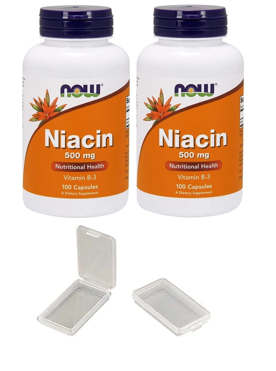 【2個セット】Now Foods, ナイアシン, 500 mg, 100カプセル