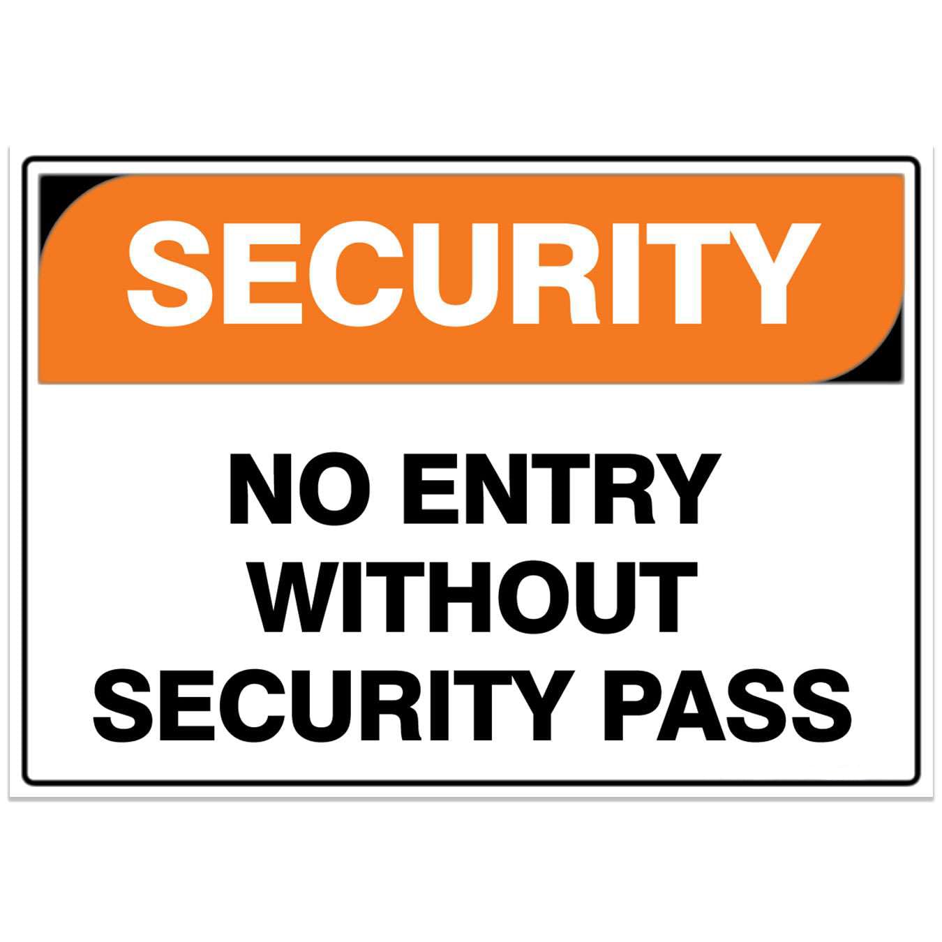Security Sign - No Entry Without Security Pass Metal Tin Sign 8 x 12 inch for Industrial & Commercial