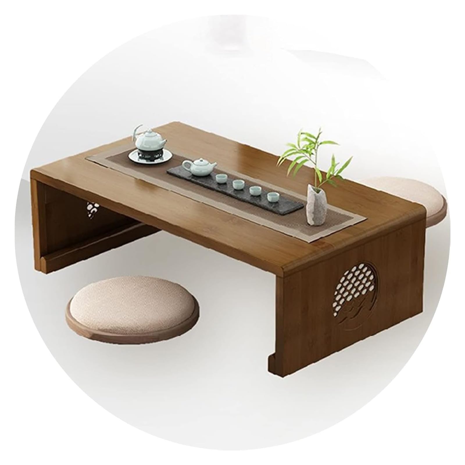 Table basse japonaise vintage et table de sol tatami pour salon