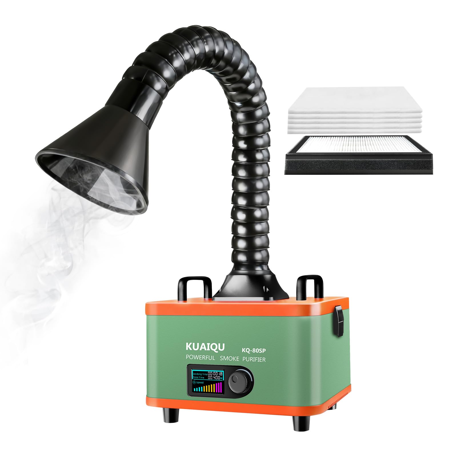 Lötrauchabsorber 2-in-1 mit HEPA- und Aktivkohlefilter lötrauchabsaugung, intelligenter Filterwechselanzeige, 150 m³/h – Tischgerät zum Löten, für DIY, Nagelstudios und Schmuckherstellung