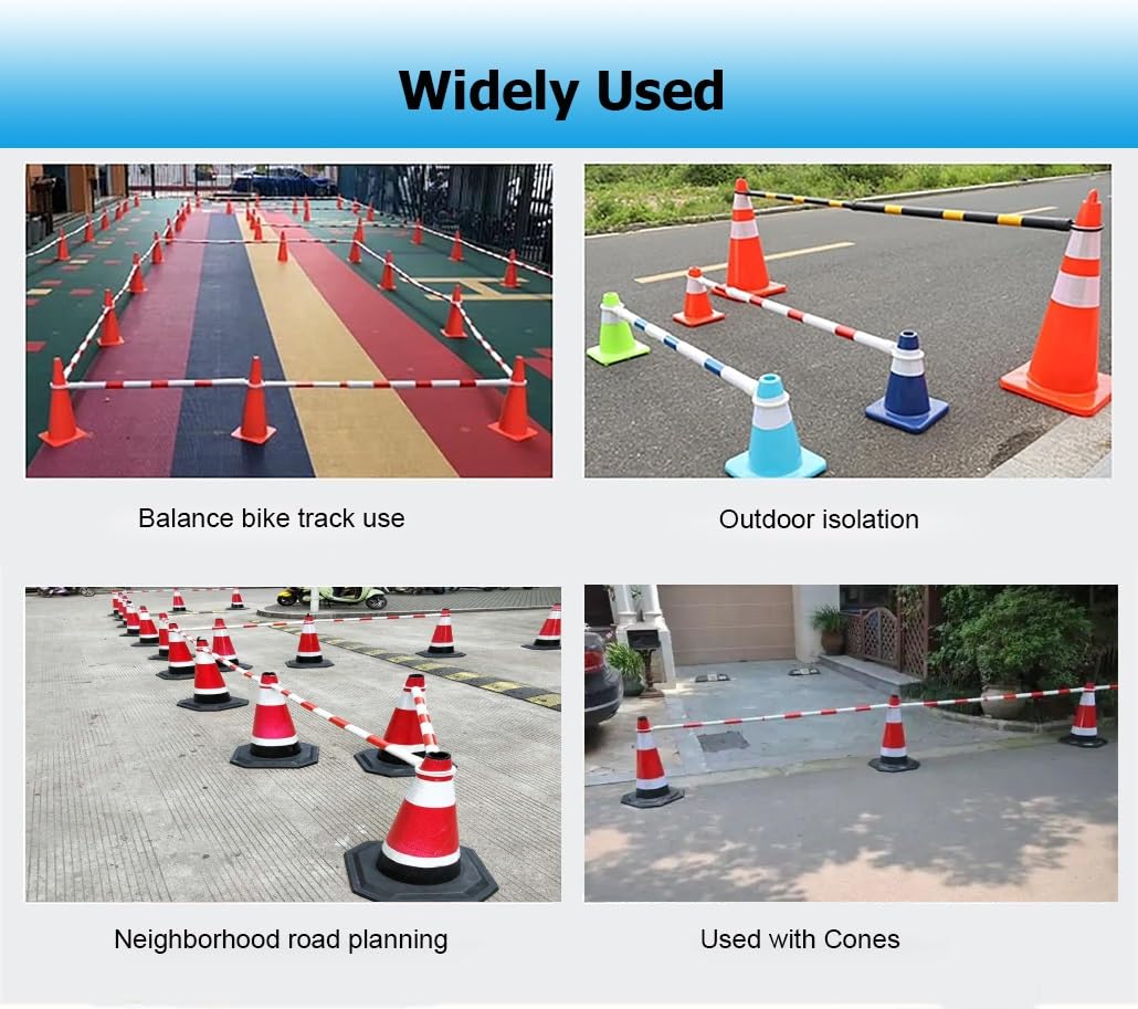 Conos de señalización Vial Teles, Conos de Seguridad Reflectantes retráctiles de 1,25 a 2 Metros, Paquete de 8 Unidades, Amarillos y Negros, adecuados para la Seguridad Vial, el Control de e