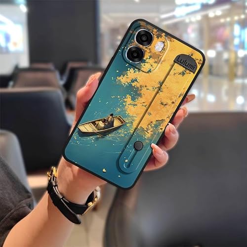 Phone Case Compatible with OPPO A6X 4G Global/5G Global, Wrist Strap Waterproof Phone cover Phone Holder Protector mature Design
