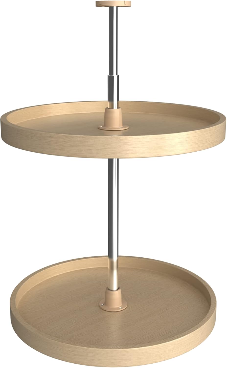 Lazy Daisy Banded Wood Full-Circle 2-Shelf Lazy Susans for Corner Wall Cabinets