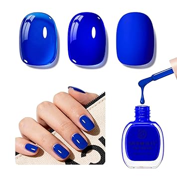 AZUREBEAUTY Navy Blue Nail Polish Quick Dry, Long-Lasting, Natural Royal Blue Glossy Finish for DIY Manicure & Nail Art, Salon Quality for Women 0.34Oz