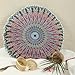 Trade Star Exports Large 32" Round Pillow Cover, Decorative Mandala Pillow Sham, Indian Bohemian Ottoman Poufs, Pom Pom Pillow Cases, Outdoor Cushion Cover (Pattern 6)