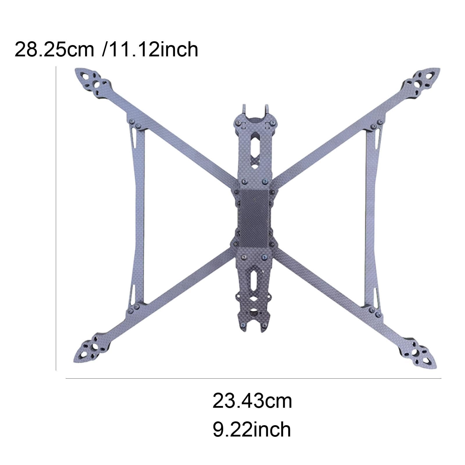 Kit de Estructura para Cuadricóptero, Kit de Estructura para FPV, Conjunto de Accesorios Fabricado en Fibra de Carbono, Brazos de 2,5 Mm, Ligero, 9 Pulgadas