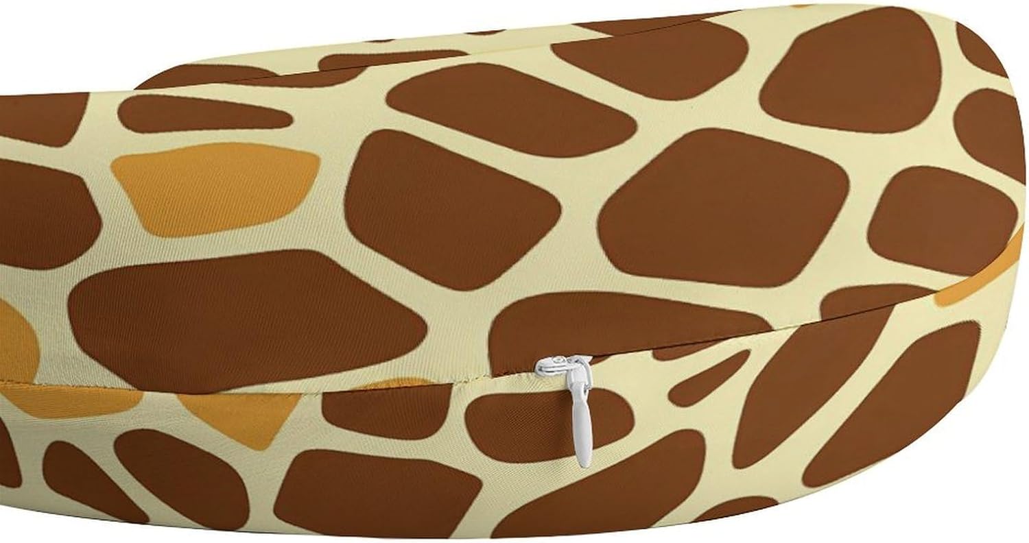 Animal Giraffe Skin Funny Travel Pillow U Shaped Memory Foam Neck Pillows Portable for Flight Car Home Office