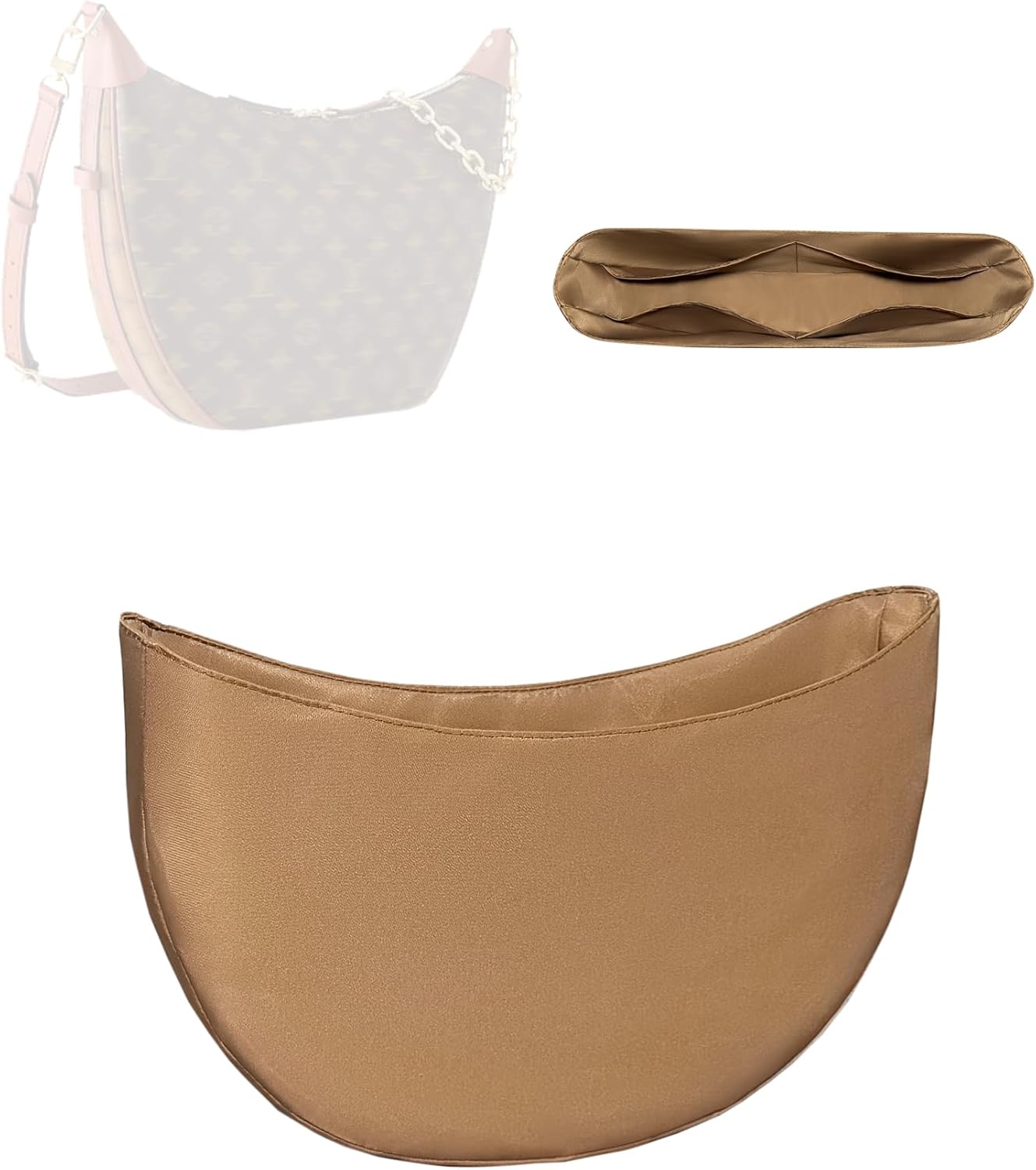 Purse Organizer Insert, Slim Inside Bag Organizer Insert Fit for LV Loop Hobo Inner Liner Half Moon Bag (loop hobo)