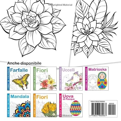 Fiori #4 | Libro da Colorare per Anziani: Album da Colorare antistress per Adulti | Giochi per Anzia