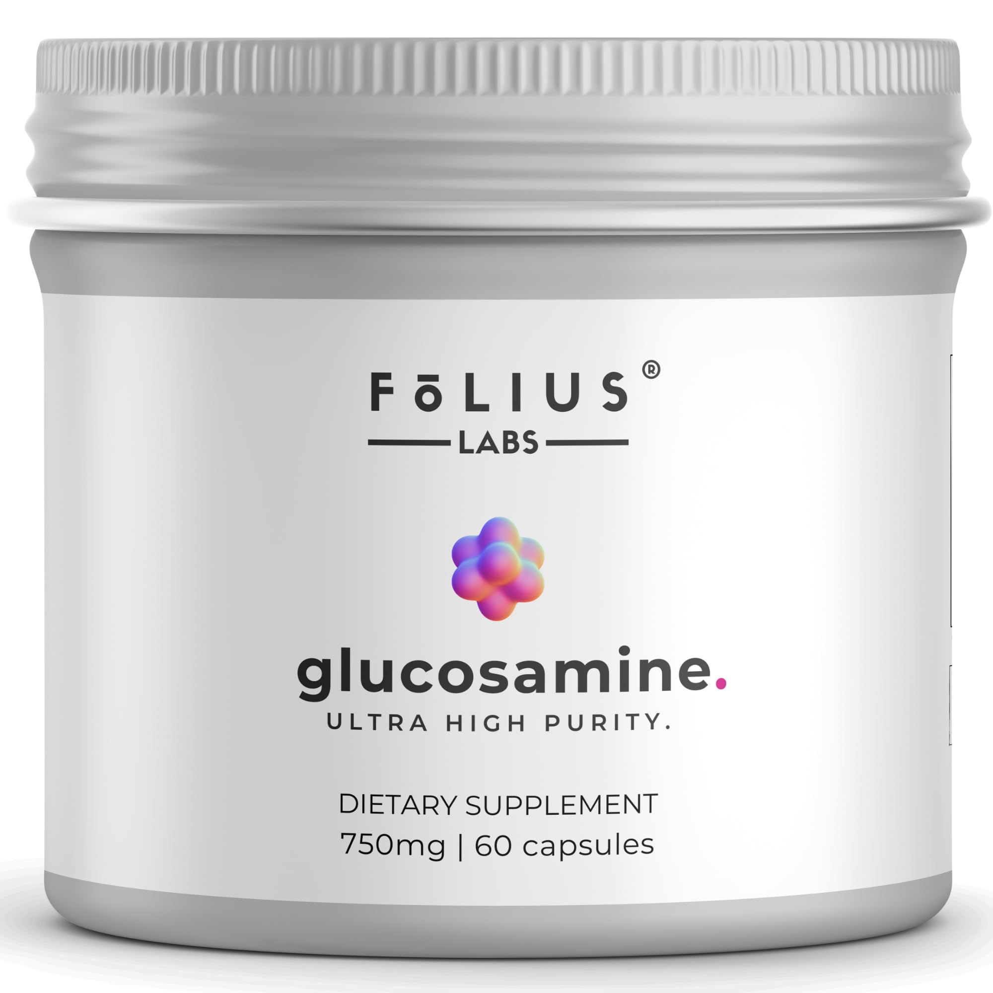 FOLIUS LABS Glucosamine Sulfate Potassium Chloride 750mg for Healthy Joints, Bones and Cartilage — Joint Support Supplement for Men and Women (60 Capsules)
