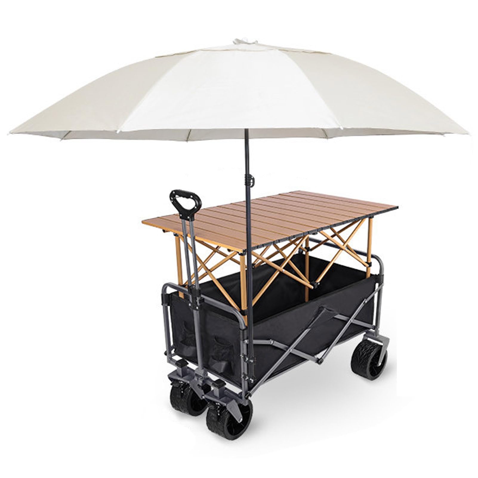 TRAGLO Commercial Vendor Cart Foldable Outdoor Street Food Display Stand(Black,37in(94cm))