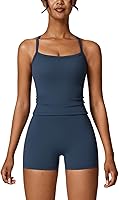 ABOCIW Workout Sets for Women 2 Piece Padded Sports Bra Tank High Waist Booty Gym Shorts Active Yoga Outfits