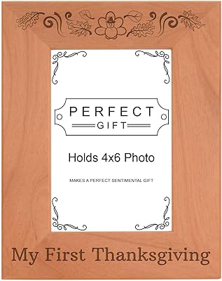Baby Picture Frame My First Thanksgiving Baby Photo Frame Wood Engraved 4x6 Portrait Picture Frame