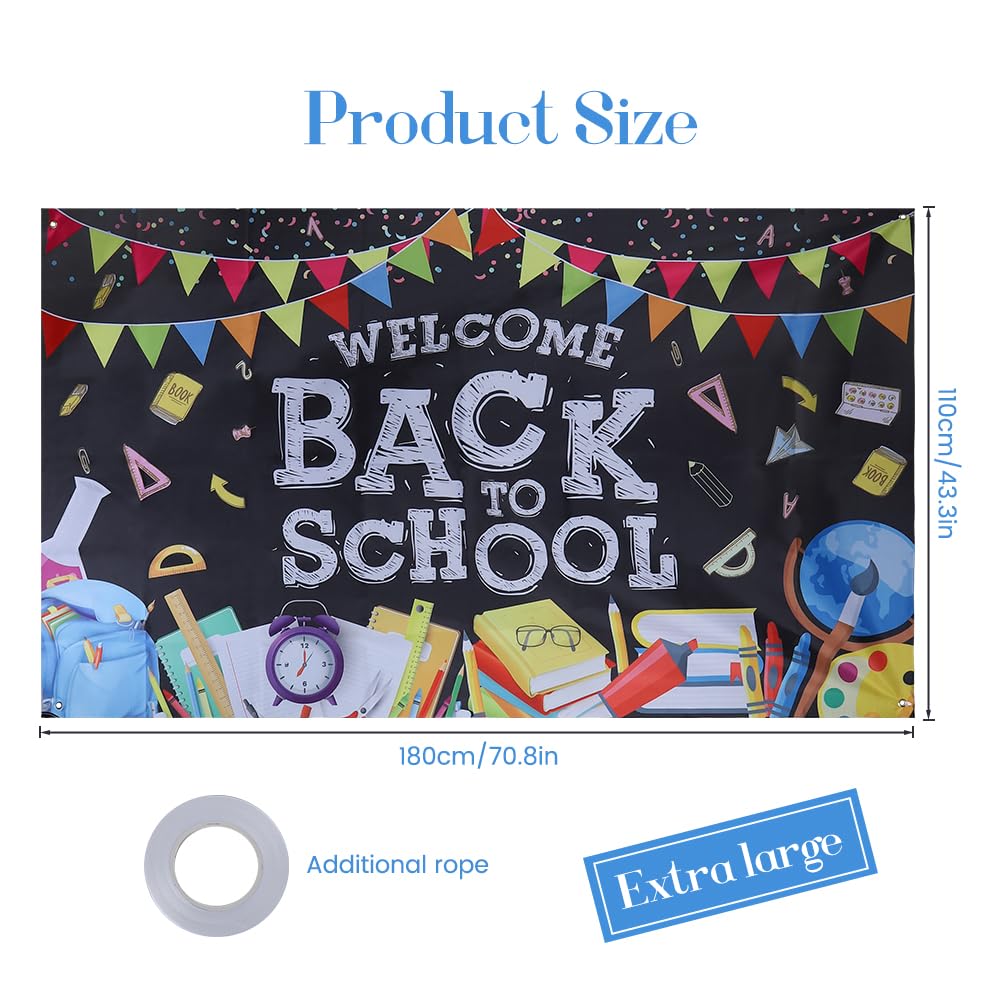 Jumbo Welcome Back To School Banner – 15.7 X 70.8 Inch First Day Of School Sign For Classroom Or Home - View #13