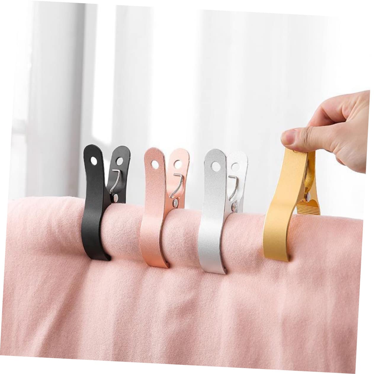 MAGICLULU 4 Pz Molletta Antivento Clip Resistenti Fermagli Per Appendere Il Bucato Clip Per Vestiti Mollette Da Esterno Lega Di Alluminio Coperta Trapuntata Domestico Vacanza