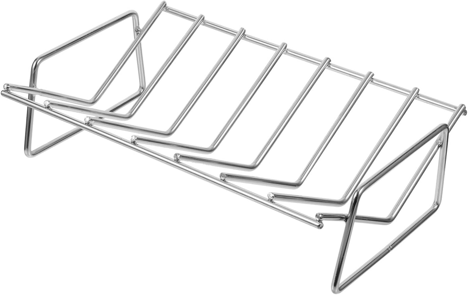 Barbecue Rib Rack Portable Grill Tool for Home and Camping Durable Stainless Steel Construction Easy to Clean Reversible Design for Ribs