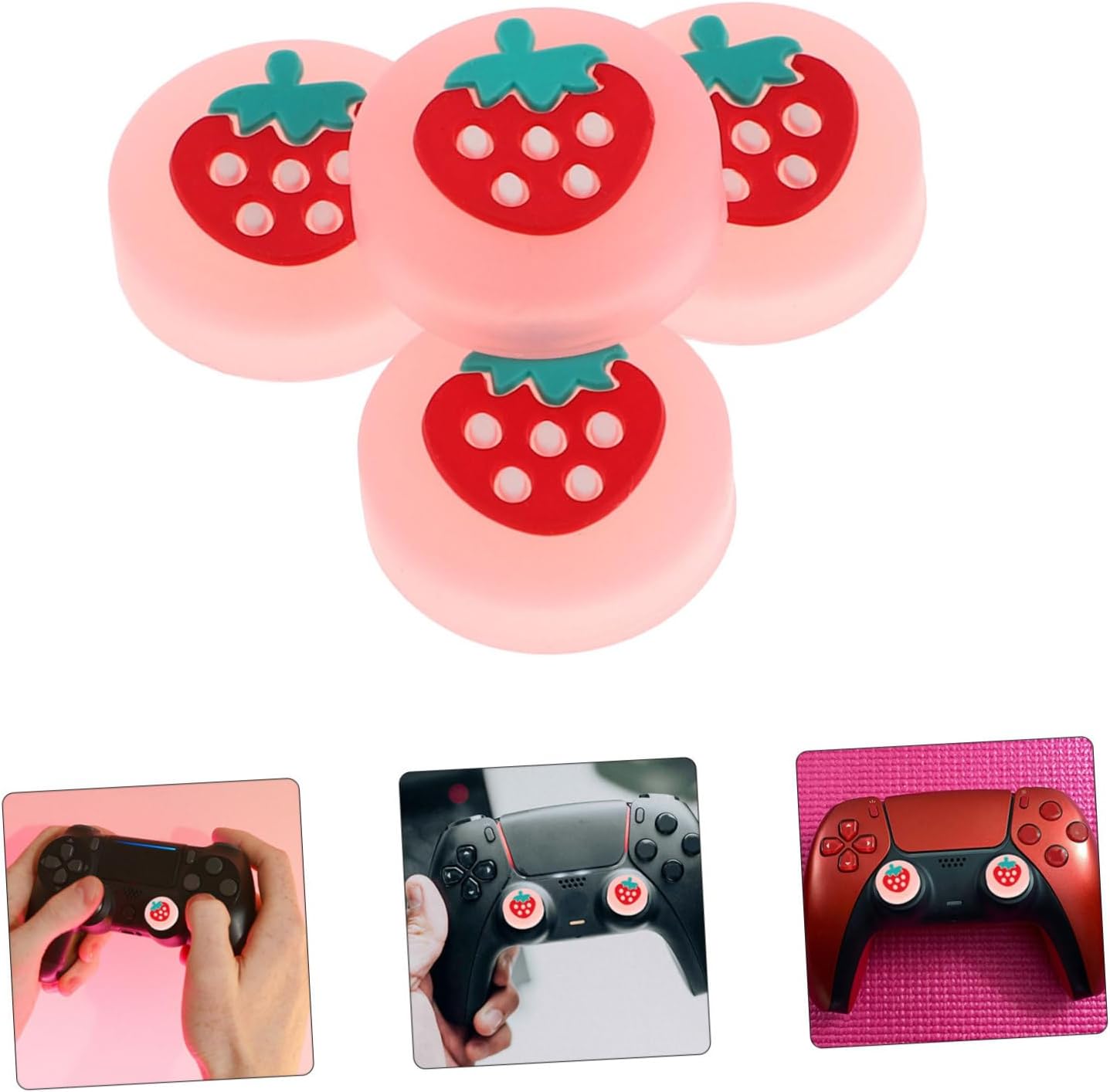 Hemobllo 4pcs Gaming Accessory Switch Controller Caps Thumb Grips Silicone Button Covers Glow in Dark for