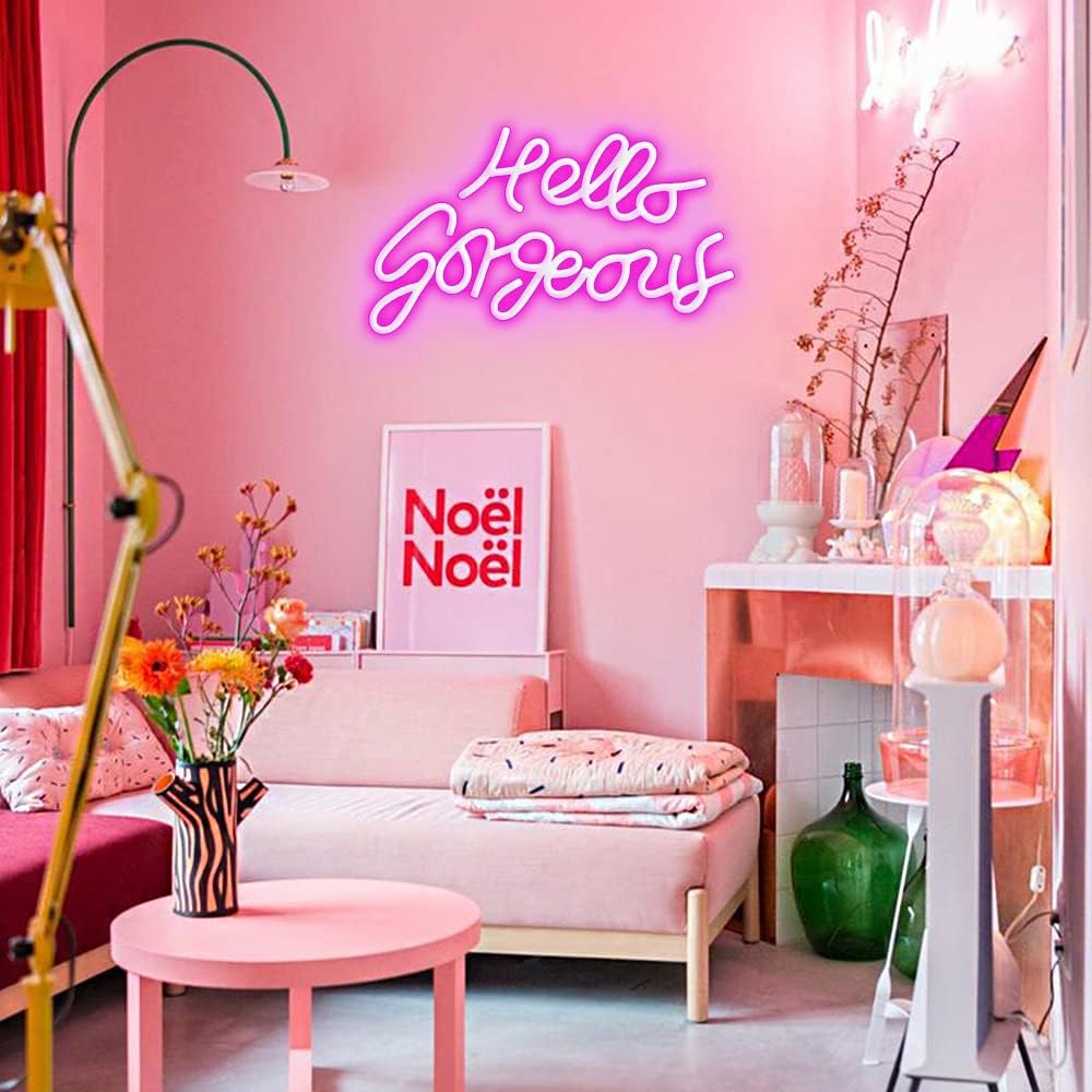 Get Discount 70% Price Motivational Neon Signs Hello Gorgeous Pink Inspirational Quotes with Dimmer Switch for Badroom, Home, Mirrors. Makeup Table, Decoration by DIVATLA… Best Review Motivational Neon Signs Hello Gorgeous Pink Inspirational Quotes with Dimmer Switch for Badroom, Home, Mirrors. Makeup Table, Decoration by DIVATLA…