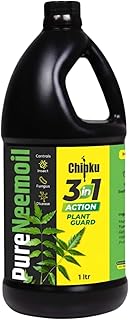 Chipku Organic Neem Oil for Plants 1 LTR with Free Spray Gun Concentrate Cold Pressed Water Soluble Formula for Garden &amp; H...