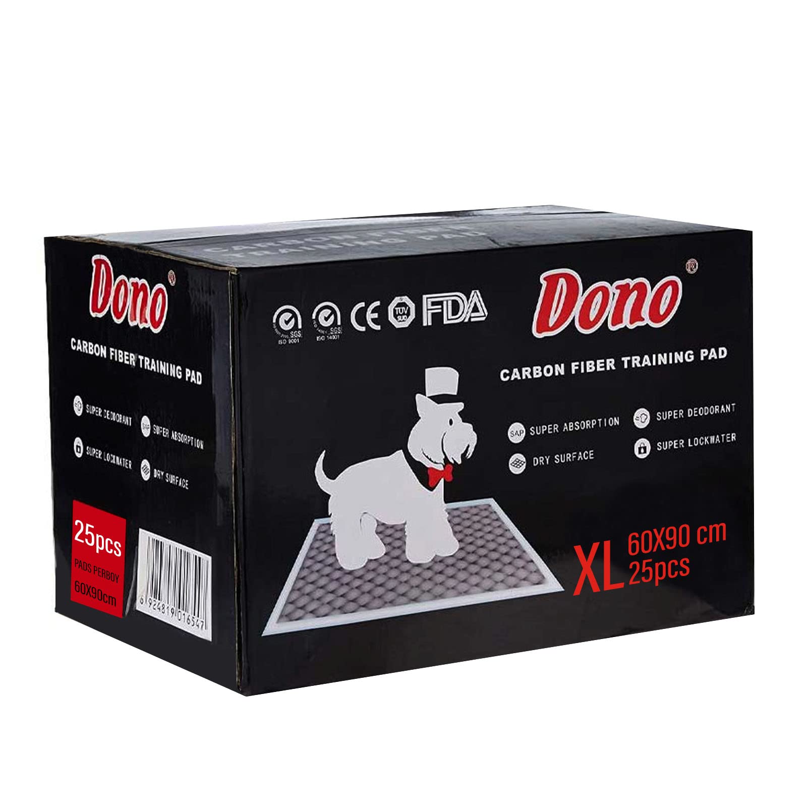 Dono Pet Training Carbon Puppy Pads Dog Wee for Deodorizing Odor Elimination Mats with Charcoal Polymer Technology Puppies House Train Piddle (Size:XL, 25 Count)