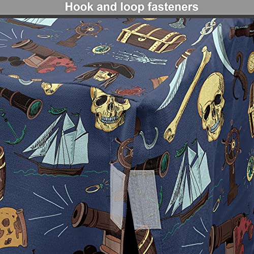 Ambesonne Pirates Dog Crate Cover, Various Vintage Style Mysterious Pirate And Theme Hand Drawn Elements Cartoonish, Easy To Use Pet Kennel Cover For Cats & Medium Dogs, 30 Inch, Dark Indigo #TOP3