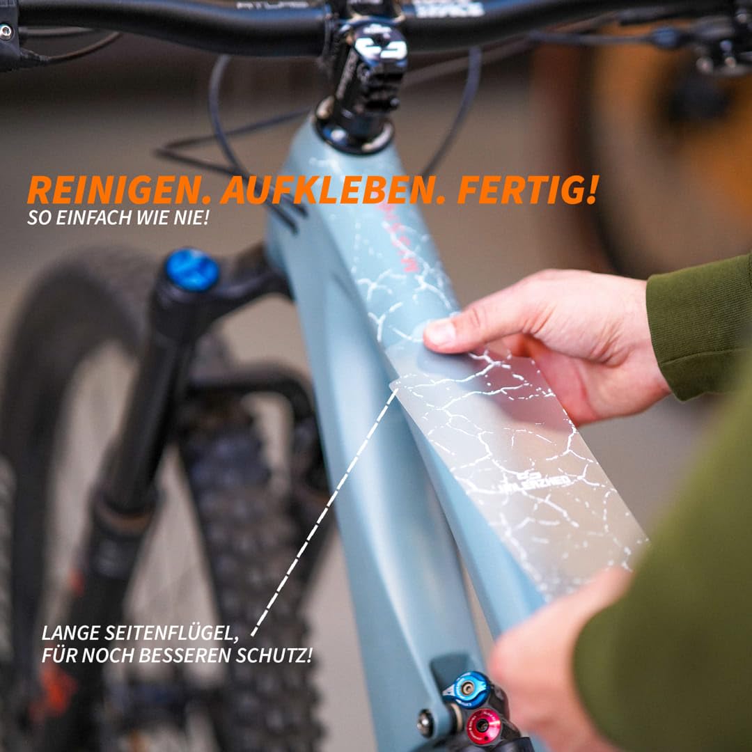 unleazhed Bike Protection BP01 MATT | Rahmenschutzfolie für Fahrräder| Made in Germany| E-Mountainbikes | 33 -teiliges komplett Rahmenschutz-Set