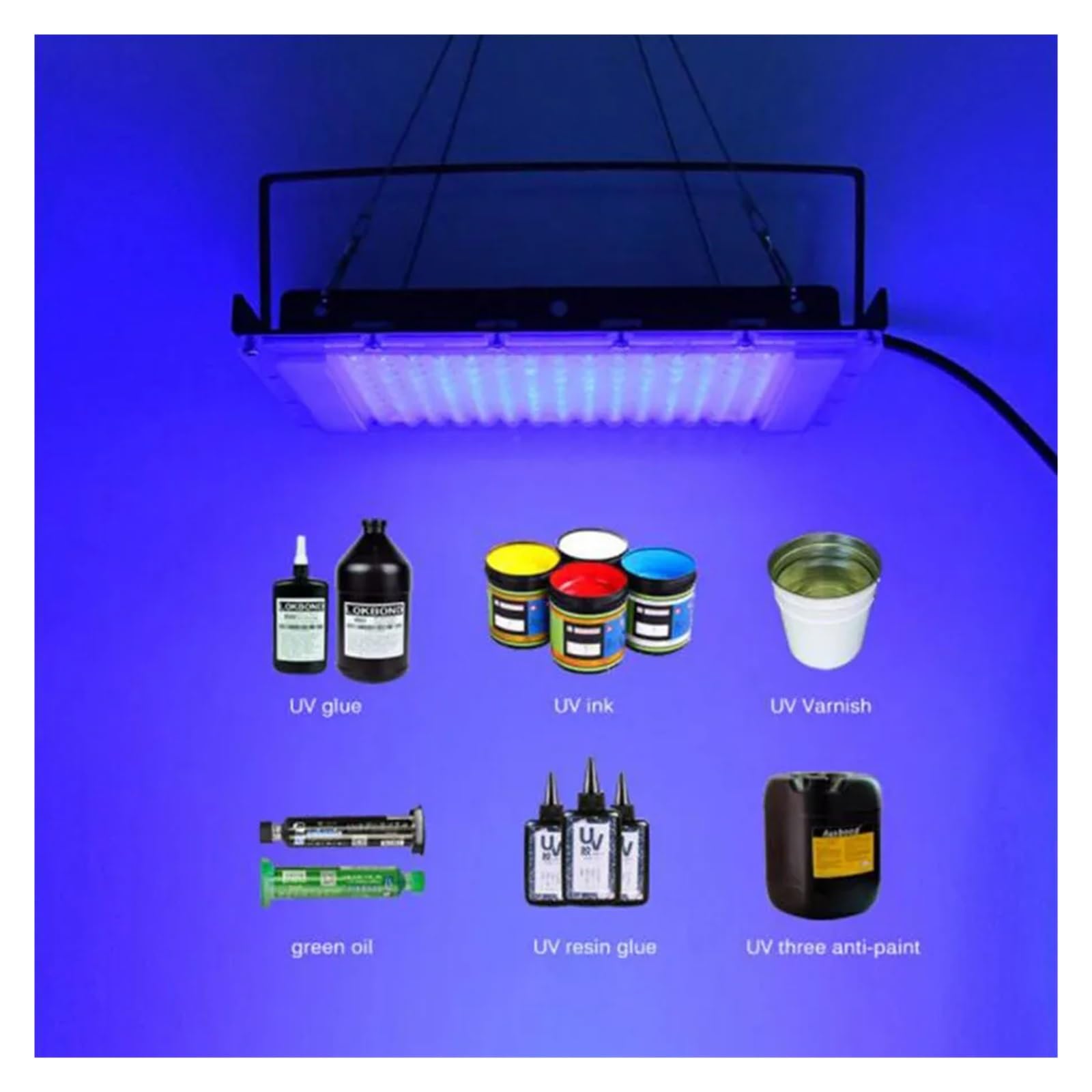 Lampe de séchage UV LED 50/200/300 W for circuit imprimé, lampe de séchage de colle UV for écran de téléphone, réparation de vitre de voiture, lampe de séchage de résine Haute énergie, largement utili
