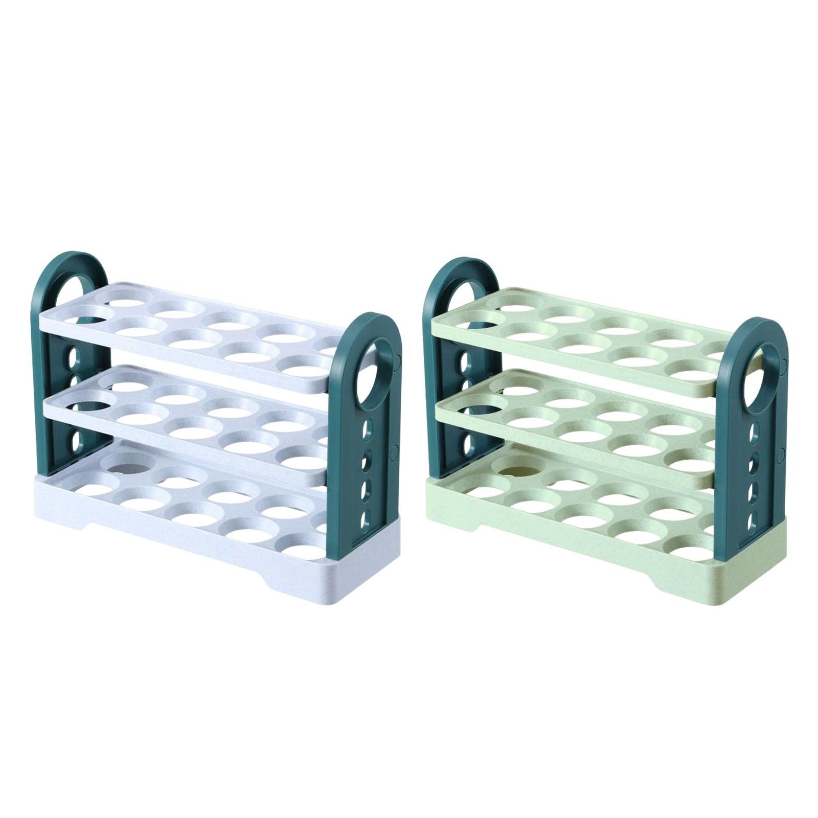 Panier à œufs Couche conteneur de Stockage d'œufs réfrigérateur organisateurs d'œufs Plateau à œufs boîte de Rangement Frais pour armoires de Cuisine (Blanc)