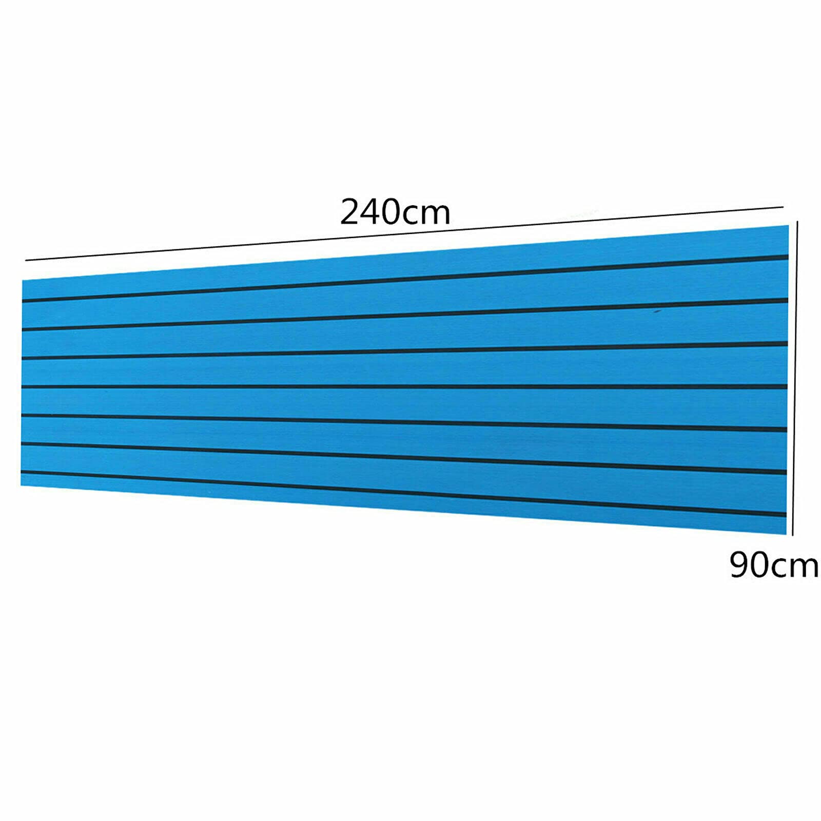 Eva - Pavimentazione in schiuma antiscivolo in teak, autoadesiva, per yacht barca, 94 "x 35,4" (blu con linee nere)