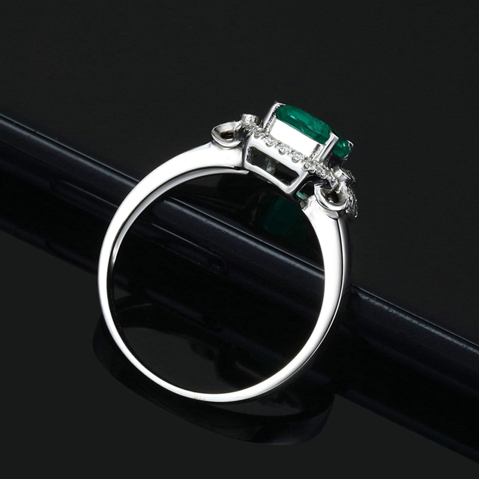 Beydodo Pierścionek zaręczynowy 750 kwadratowy szmaragd 0,91 ct obrączki damskie pierścionek diament e białe złoto, 54 (17,2), colore: białe złoto, cod. TLLWGZ273