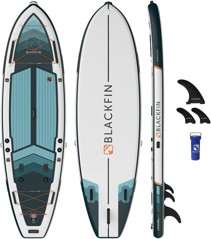 iROCKER Blackfin Model X Inflatable Stand Up Paddle Board, 10'6" Long 35" Wide 6" Thickness SUP with Fins & Repair Kit