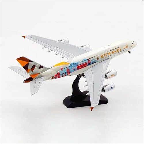 Miniatura 2 de Scale Airplane Model 1400 for Eithad Airlines A380 A6-APC Planes Model Alloy Aircraft Model Suitable for Collection Exquisite Collection Gift