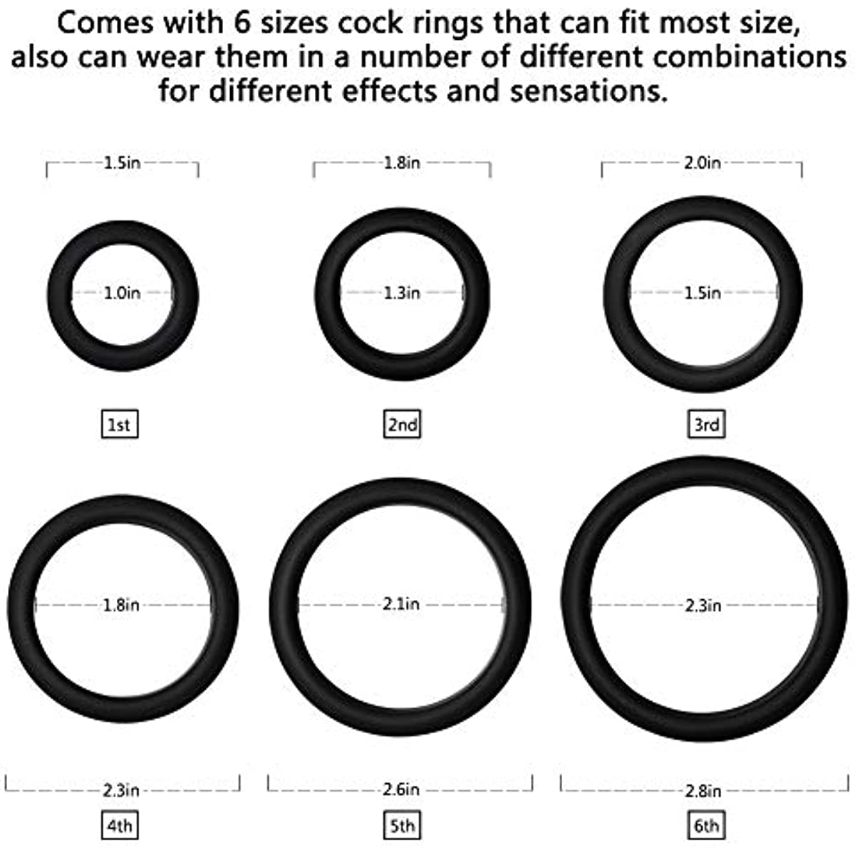 6 Anello di pressione nero Accessori da ginnastica per uomo Anello di silicone nero per uomo